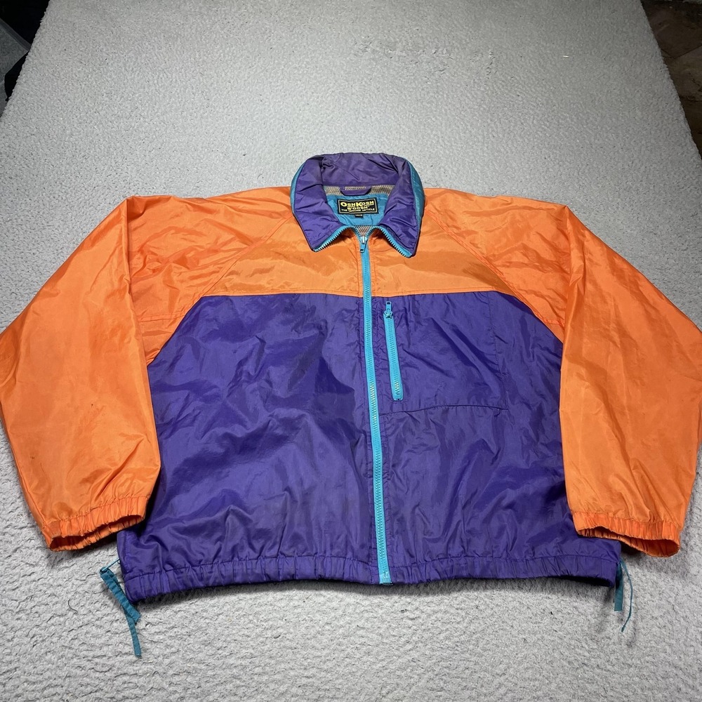 Vintage OshKosh B'gosh Jacket Mens Large Purple Orange Nylon Windbreaker‎ 90s